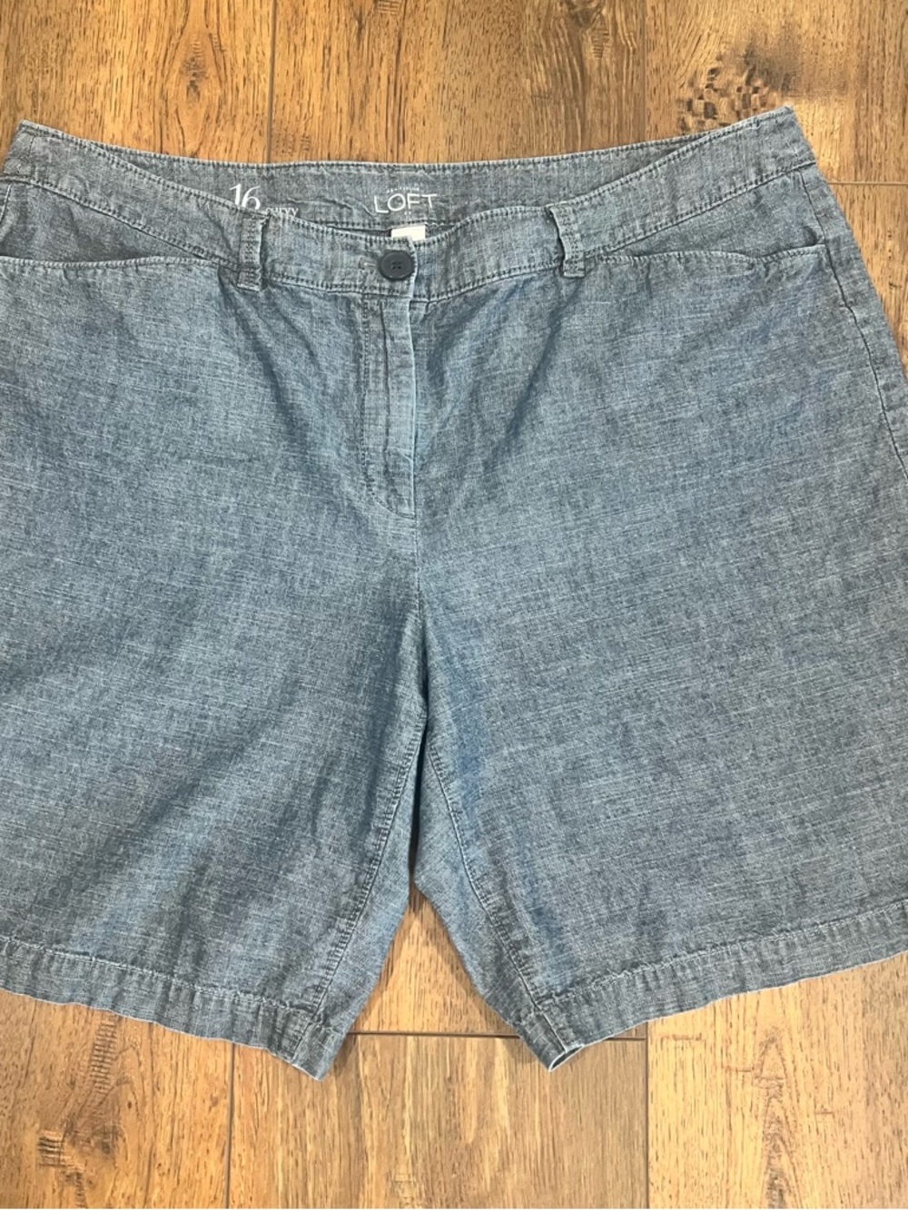 LOFT Chambray Blue Bermuda Shorts